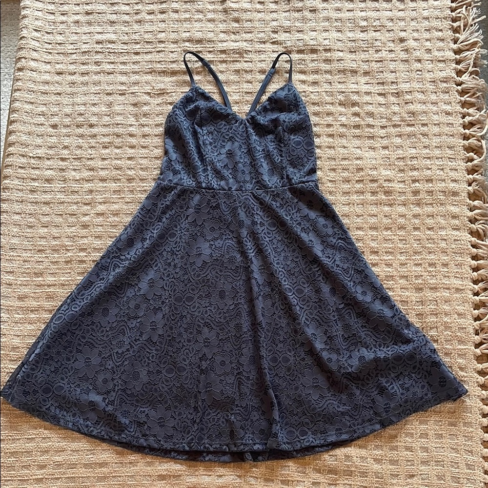 Hollister Navy Blue Lace Spaghetti Strap Dress